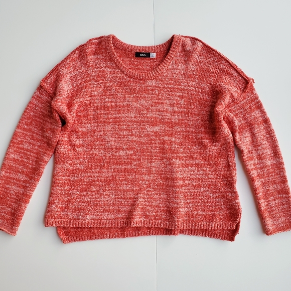 BDG Heathered Orange Drop Shoulder Sweater - Picture 3 of 7